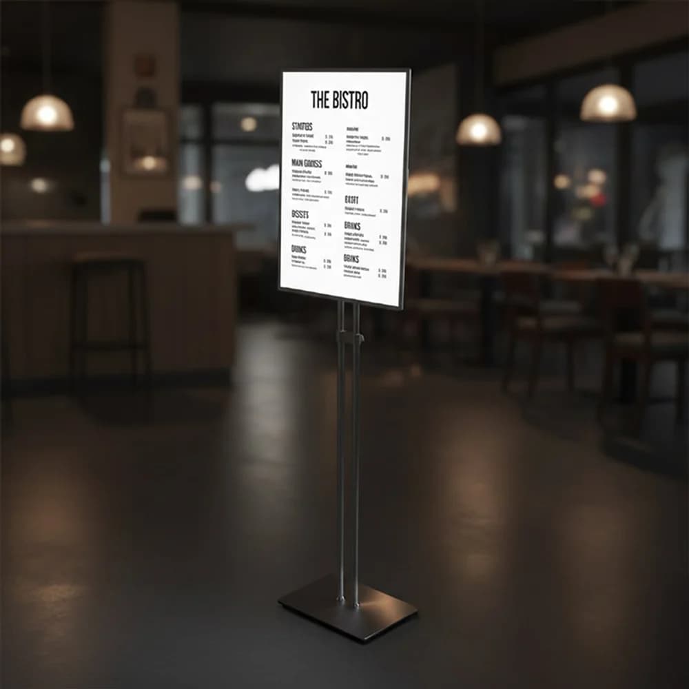 Menu stojan s LED osvetlením