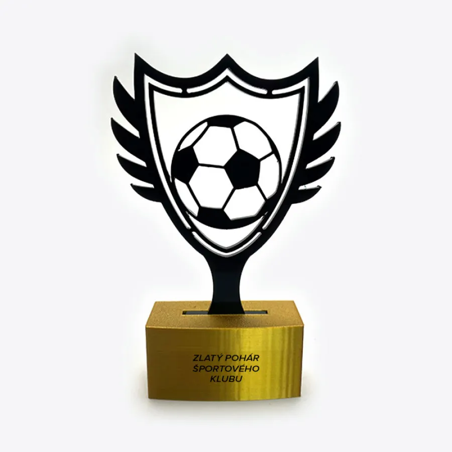 Oceňte výnimočné úspechy štýlovo s našou trofejou futbal. Personalizácia UV potlačou je samozrejmosťou. Množstevné zľavy. Kontaktujte nás.