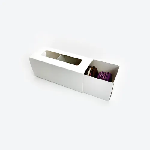 Krabička na makronky bílá 130x52x52 mm