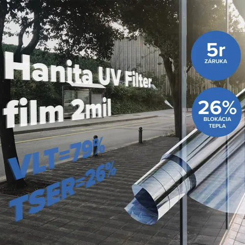 Fólie na sklo Hanita UV Filter 2 Mil Interier