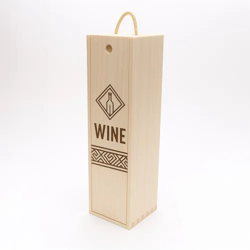 Dárková dřevěná krabička na láhev s gravírováním