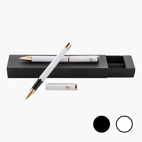 Dárková sada pero z recyklovaného hliníku a roller