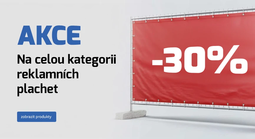 NOVOROČNÉ <br>ZĽAVY - 30% - na celú kategóriu <br>reklamných plachiet